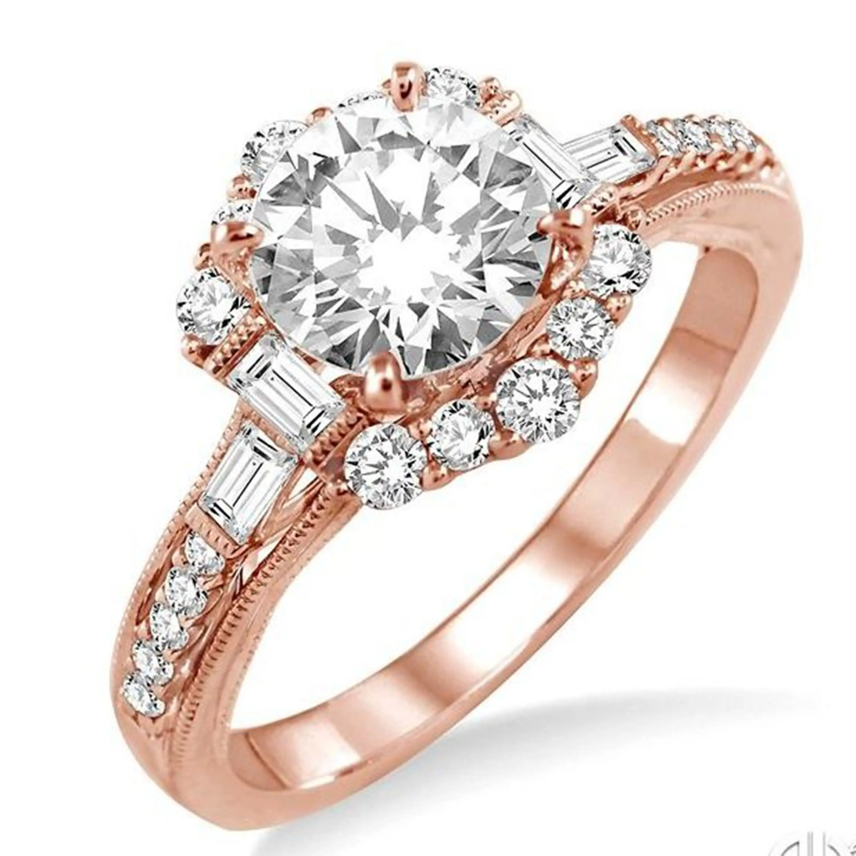 14K/18K Rose Gold Many Sparkling Diamonds Ring Jewelry Round Cut Dainty Lab Diamond Ring