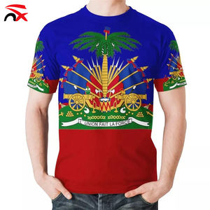 Hochwertige Herren-T-Shirts mit Haitianischer Flagge Individuelles Logo Haiti-Flagge Polyester-Shirts für Fußballfans - Product Image 4