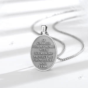 Changda Plata de Ley 925 Fe Religiosa Santo Espiritual Guardián Espiritual Amuleto St Saint <span class=keywords><strong>Gabriel</strong></span> Arcángel Collar - Product Image 3