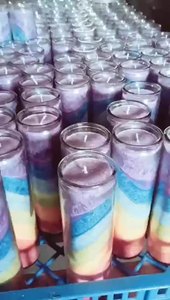 7-tägige hand gegossene Kirchen gebets kerzen in Glasglas Soja Bienenwachs Paraffin für Feiertage-Weihnachten Halloween Diwali - Product Image 5