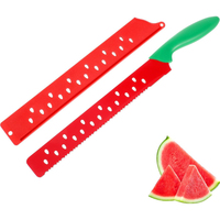Couteau à pain long en acier inoxydable forgé à la main, à bord dentelé, avec manche en plastique, pour trancher la pastèque et les fruits d'été - Vente en gros