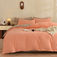 Ensemble de literie en coton écologique 200TC pur 4 pièces, vente en gros, housse de couette, logo personnalisé, OEM ODM OEKO TEX, sans plastique