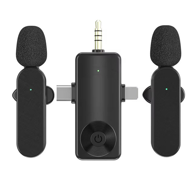 Professional Video Recording Mini Mic Wireless Lavalier Lapel Microphone for Youtube Interview Livestream
