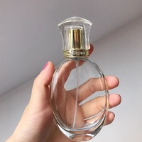 Botol Parfum Kaca Tebal Mewah dengan Semprotan, Botol Parfum Kelas Atas yang Dapat Disesuaikan dengan Tutup Sekrup Akrilik