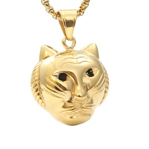 Yunnique – collier avec pendentif visage de tigre, en alliage de zinc doré, bijoux unisexes, cadeau à la mode - Product Image 5
