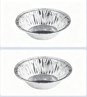Boîte ronde en aluminium pour plats à emporter, compatible four, jetable, argentée, pour emballage alimentaire