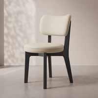 Chaise de salle à manger moderne en bois écologique avec revêtement en cuir et coussin pour la maison, le bureau, la salle à manger et le salon