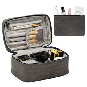 Sacs cosmétiques de voyage personnalisés en cuir PU pour usine OEM – Trousse de maquillage portable, pochette de toilette, sac de rangement pour produits de beauté et de soin - Product Image 4