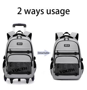 Mochilas Escolares con Ruedas Desmontables para Estudiantes de Primaria y Secundaria, Mochila con Ruedas para Adolescentes, Niños y Niñas, Mochila Casual de Gran Capacidad - Product Image 6