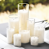 Bougie en verre borosilicate transparent avec bouchon en liège gaufré, fournitures de décoration de mariage européennes, ornement d'aromathérapie
