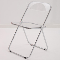 Chaise de salle à manger pliante transparente Ins Style chaise de maquillage à la mode pour magasin de vêtements hôtel Internet chaise de célébrité