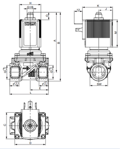 Solenoide de latón 24DVC 6213 resistente a altas temperaturas, base de diafragma de 2/2 vías, CE DN10-DN50, 1 año de garantía - Product Image 4