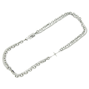 Men's and Women's Diamond-encrusted <b>Cross</b> Pendant, Long Double-layer Collarbone <b>Chain</b>, Hipster Nightclub Dancing Necklace - Product Image 5