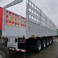Semi-remorque pour le transport de bétail, 4 essieux, acier robuste, transport d'animaux, transport de bovins