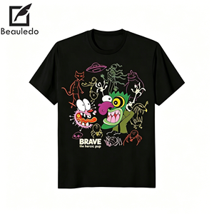 Camiseta Vintage Courage Cowardly Dog <span class=keywords><strong>Monster</strong></span> para hombre, personaje de dibujos animados de los años 90, camisetas deportivas transpirables 100% de algodón de manga corta - Product Image 1