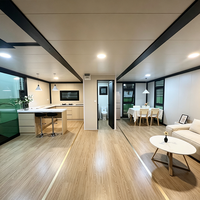 Fabricant de maison modulaire préfabriquée de luxe à deux étages, portable, en acier léger, avec structure de conteneur extensible de 20 pieds