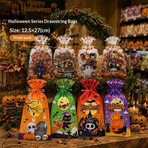 Sac à collation/biscuits imprimé avec motif citrouille et crâne pour Halloween, doté d'une excellente fermeture, nouvelle arrivée - Product Image 4