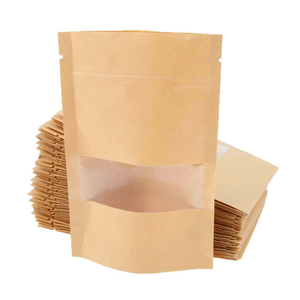 Sachet Doypack en Papier Kraft Écologique avec Fenêtre, Personnalisable avec Logo, 200g 250g, pour Café, Noix et Aliments pour Animaux - Product Image 1