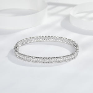 All Fashions Unisex Hand Tennis <b>Bracelet</b> with Moissanite Charm Hip Hop Style Party Occasion - Product Image 3