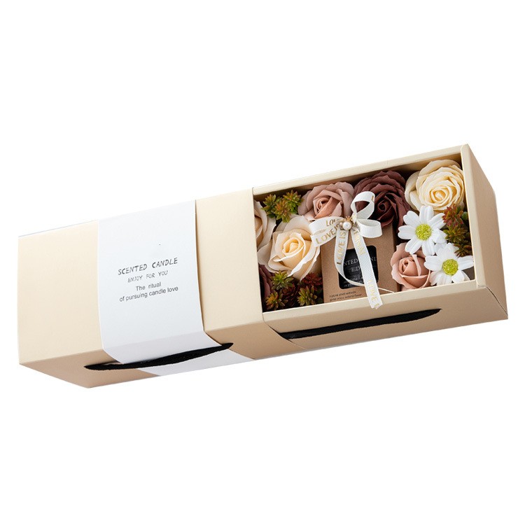 2023 Immortal Flower Aromatherapy Candle Gift Box Valentine's Day Mother's Day Gift Birthday Gift Rose Dried Flower Bouq 4