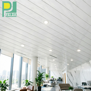 Panneau de plafond pour maison mobile en <span class=keywords><strong>PVC</strong></span>, largeur 20 cm, longueur 5,95 m, installation facile, imperméable, revêtement décoratif pour murs et toits - Product Image 3
