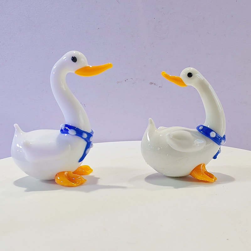 Cute Murano Glass Goose Toy Glass Duck Figurine Home Decoration