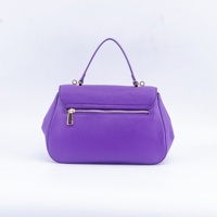 Sac à main élégant en cuir violet-Fourre-tout texturé avec fermoir en métal semi-circulaire, sac à bandoulière structuré pour femme