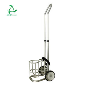 Basınç regülatörleri ile özelleştirilebilir OEM taşınabilir alüminyum silindir arabası tekerlekli konteyner taşınabilir oksijen tüpü sepeti - Product Image 4