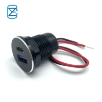 Chargeur de voiture double USB 12V 24V, prise USB Type C, adaptateur d'alimentation USB A à montage sur panneau pour camping-car, bateau, moto