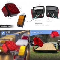 Rotes 12V Quadratisches Tauchfähiges LED-Anhängerbeleuchtungsset DOT/SAE IP67 Wasserdichtes Rücklicht Bremslicht Blinker für Boot Wohnmobil Nutzanhänger