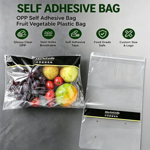 Sac auto-adhésif en BOPP avec trous d'aération pour l'emballage de fruits, légumes et produits frais, fabricant sur mesure - Product Image 1