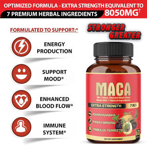 Cápsulas de Maca Personalizadas de Fábrica para Potencia Masculina, Cápsulas de Raíz de Maca Negra, Cápsulas de Raíz de Maca para una Vida Saludable 8050mg Mejoran la Fuerza Masculina - Product Image 3