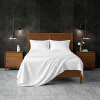 Parure de draps Queen Size 500 fils/cm² en satin 100% coton, poches profondes, élastique tout autour, ajustement parfait CN