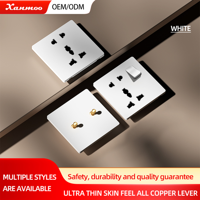 Waterproof Durable Universal Multifunction Switched Socket Neon Switch Universal Wall Switch Socket for Home Office