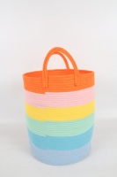 Nouveau panier de rangement pliable en corde de coton écologique, sac fourre-tout pour maman, organiseur de couches