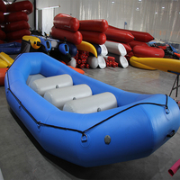 Bote Inflable de Remo Raft 410 de Hypalon y PVC para Deportes al Aire Libre y Carreras, Portátil para Pesca y Rafting en Lagos y Ríos