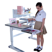 Ensemble bureau et chaise d'étude moderne réglable pour enfants avec étagère pour la conception ergonomique de la chambre à coucher de l'école