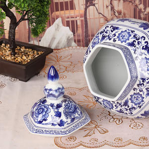 Venta al por mayor de jarrones de cerámica antiguos azules y blancos personalizados moda europea adornos para el hogar porcelana decoración del hogar chino - Product Image 4