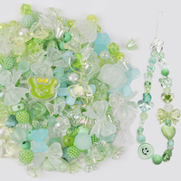 Coloré Esthétique Acrylique Plastique Assortiment Mignon Pastel Perles Fleur Coeur Étoile Papillon Bonbons Perles Rondes Bracelets Colliers