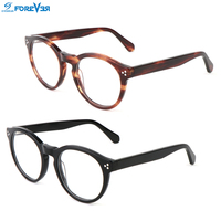 Meilleure vente de montures optiques rondes en acétate spécialisé Vintage avec 3 clous en stock, lunettes de lumière bleue d'ordinateur, lunettes en acétate