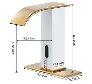 Robinet de lavabo électrique intégré avec capteur doré, distributeur de savon automatique sans contact pour chambres et hôtels - Product Image 2