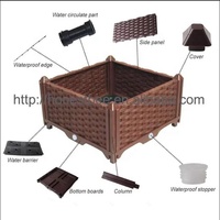 Grand bac à plantes surélevé en plastique pour jardin, patio, balcon, terrasse, plantation de fleurs, légumes, tomates, herbes
