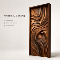 Paneles de Pared 3D de Madera Oscura Premium, Efecto de Luz y Sombra Esculpida, Revestimiento de Pared Interior de Alta Gama para Mansiones