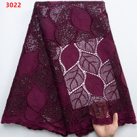 Tissu en dentelle africaine bleue à sequins 3022 en gros, dentelle guipure de haute qualité 2022, dernière dentelle française en cordon pour fêtes et mariages