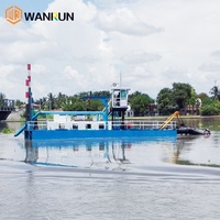 Drague à aspiration de type Cutter Suction Dredger de la marque WANRUN, prix usine, avec pompe, capacité de 1500 m³/h, alimentée au diesel, pour le dragage de sable en rivière et en lac