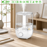 RUNAL Humidificateur ultrasonique à brume froide mécanique de grande capacité en plastique de 3,5 L, ions négatifs, lumière LED de nuit à 7 couleurs
