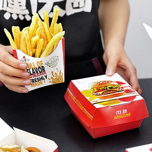 Custom Design Chicken Wing Tray Hot Dog Hamburger Snacks and Fries <strong>Box</strong> for Food Paperboard Material - Product Image 4