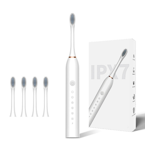 Brosse <span class=keywords><strong>à</strong></span> <span class=keywords><strong>dents</strong></span> électrique sonique rechargeable par USB IPX7 avec 6 modes de nettoyage et 4 têtes de brosse <span class=keywords><strong>Prix</strong></span> Produit - Product Image 2