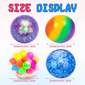 TPR <b>Squeeze</b> Stress <b>Ball</b> Colorful Round Soft Stress Relief <b>Ball</b> Hand Grip Anxiety <b>Ball</b> for Adults Kids - Product Image 1