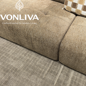 Vonliva Velvet <strong>Sofa</strong> French Retro Chenille Blocks Inline L-Shape Pillow Back <strong>Sofa</strong> Bed Modern Creamy Living Room <strong>Sofa</strong> - Product Image 2